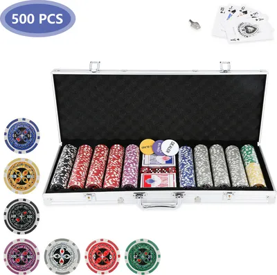 Image de 500 jetons de poker Mallette de poker Set de poker avec mallette en aluminium Argent