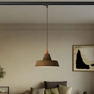 Image de Creative Cables - Suspension avec abat-jour en céramique, style industriel, sur rail - ampoule incluse
