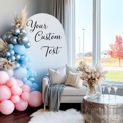 Zdjęcie produktu dla Personalizowane naklejki Decords do dekoracji imprez i jako tło do zdjęć, model 039-100 – wymiary: 79 × 79 cm