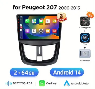 Productafbeelding van 2DIN autoradio – multimediasysteem met 9 inch touchscreen, draadloze Apple CarPlay en Android Auto
