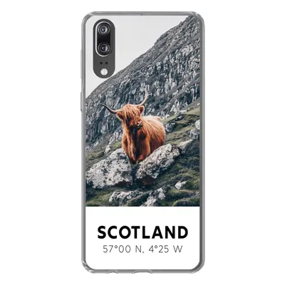 Produktbild von MuchoWow® Handyhülle Schutzhülle Hülle für Huawei P20 Schottland - Schottische Highlander - Berge Silikon Softcase Handy Hülle - Hardcover