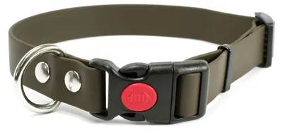 Produktbild von Mystique® Biothane Safety Klick Halsband 25mm 30-40cm khaki