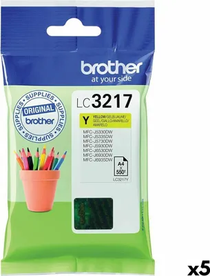 Productafbeelding van Originele Brother LC3217 inktpatroon, geel (5 stuks)