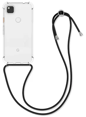 Produktbild von kwmobile Necklace Case kompatibel mit Google Pixel 4a Hülle - Silikon Cover mit Handykette - Band Handyhülle Transparent