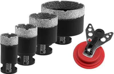 Produktbild von Diamant-Hartfliesenbohrer-Set: 28,35,45,68mm, Bohrerführung