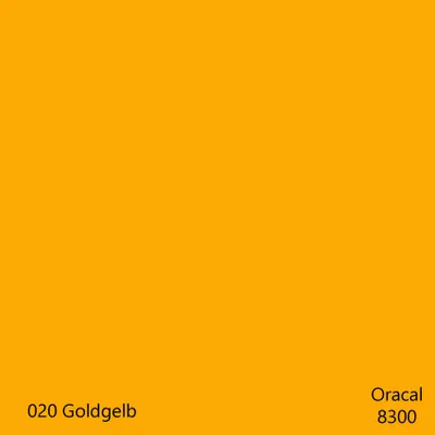 Produktbild von DIN A4 Oracal 8300 Transparent Cal – 32 Farben, Plotterfolie für Glas & Fenster, DIY Folie 1 Stk. 020goldgelb