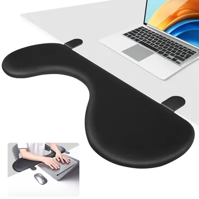 Produktbild von Handgelenkauflage Schreibtisch Ergonomisch - Schreibtischverlängerung - Klappbar - 67,5 x 13,5 cm - Schwarz