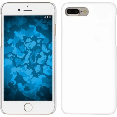 Produktbild von PhoneNatic Case kompatibel mit Apple iPhone 8 Plus - Hülle weiß gummiert Hard-case + 2 Schutzfolien