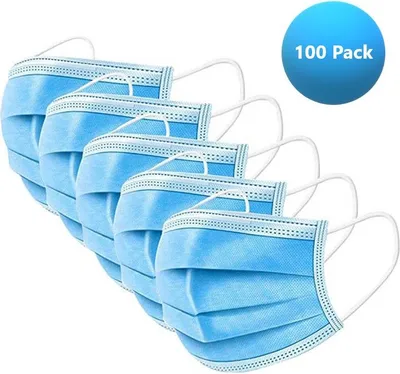 Produktbild von 3 Lagig Behelf-Mund-Nasen-Atem-Schutz Gesichtsmaske Einwegmaske Maske Bedeckung 100er Pack NEU