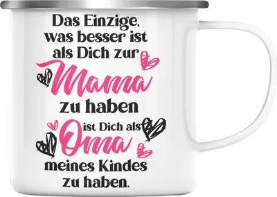 Produktbild von Trendation - Mutter Geschenk Mama Emaille Tasse Muttertag Muttertagsgeschenk Mama Emaille Tasse Spruch Emaille Emaille Tasse Spruch (Silber)