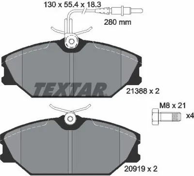 Produktbild von Textar Bremsbeläge vorne für Renault Espace Laguna Megane Safrane Scenic 25 + D