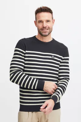 Image de FQ1924 FQKyle - Pull en tricot pour hommes, col rond, 100% coton, coupe classique