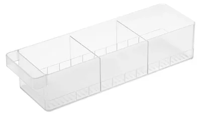 Kühlschrank-Organizer mit Unterteilungen, 11x37,5x8,2 cm, weiß