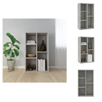 Obrázok produktu pre vidaXL Police na knihy/bočná doska betónová sivá 50x25x80 cm materiál na báze dreva - Police na knihy a regály