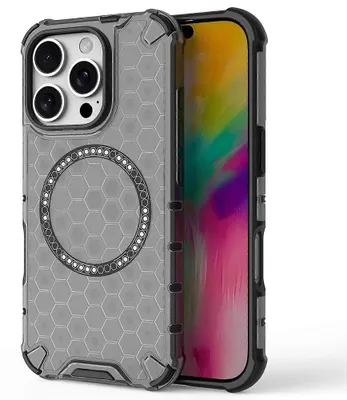 Obrázok produktu pre Techsuit – HoneyComb Shield MagSafe – ochranný obal na iPhone 16 Pro Max – čierny
