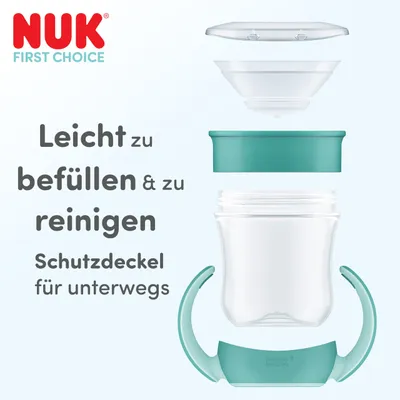 Produktbild von NUK Mini Magic Cup Trinklernbecher 160 ml, lila Bär, 360° Auslaufschutz, ab 6