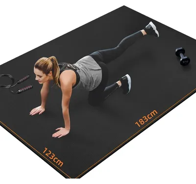 Produktbild von Gymnastikmatte Trainingsmatte Fitnessmatte - 6 x 4 Fuß - Gummi - Bodenmatte für Zuhause