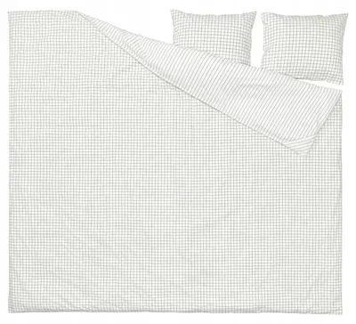 Produktbild von IKEA DOFTAKLEJA Bettwäsche 200x200 cm Karomuster Weiß