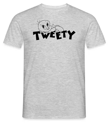 Produktbild von Spreadshirt Looney Tunes Tweety Ausmalmotiv Männer T-Shirt, S, Grau meliert