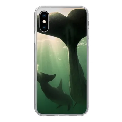 Produktbild von MuchoWow® Handyhülle Schutzhülle Hülle für iPhone X Delfin - Wasser - Blau Silikon Softcase Handy Hülle - Handyhülle
