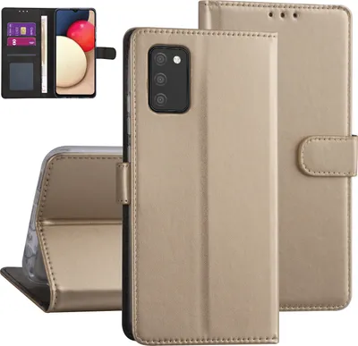 Produktbild von Samsung Galaxy A02s Book type case - Gold - Card holder - Magnetic closure