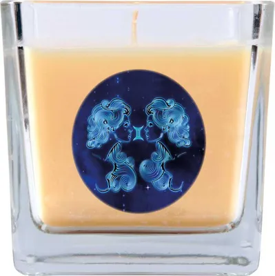 Produktbild von HS Candle "Sternzeichen" Duftkerze Vanille im Bonbonglas ( Zwillinge ) - viele Motive zur Auswahl, 190g - Brenndauer bis zu 50 Std - Gemini