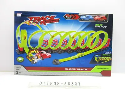 Produktbild von Extrem-Rennstrecke für Kinder ab 3 Jahren: 360-Grad-Loopings + 2 Rallyeautos + 36 Bauteile.