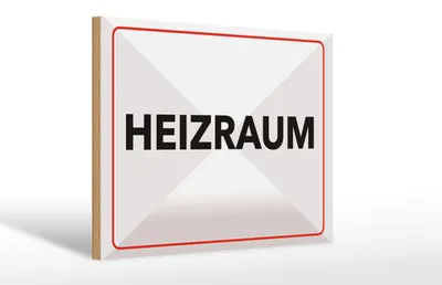 Produktbild von Holzschild Hinweis 20x30 cm Heizraum Schild