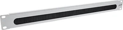 Produktbild von InLine 19" Kabel Durchführungsplatte mit Bürste, 1HE, RAL 7035 grau, Bürstenleiste, SPCC, Stahl, Grau, 210 g