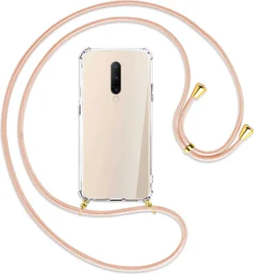 Produktbild von Handykette Backcover-Schutzhülle mit Band (Metall goldfarben) für OnePlus 7 Pro - rose peach