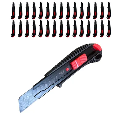 Produktbild von Cuttermesser Kohlenstoffstahl Set Universal Pro 30x Cuttermesser Teppichmesser