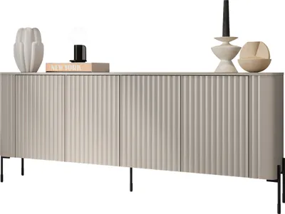 Produktbild von MIRJAN24 Türkommode Vera 190, Stilvoll Wohnzimmer, Kommode mit vier Drehtüren (Farbe: Cashmere)