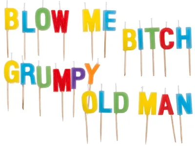 Zdjęcie produktu dla Geburtstagskerze, Blow me Bitch/Grumpy old man