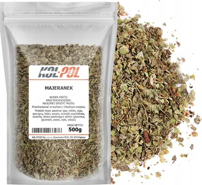 Zdjęcie produktu dla MAJERANEK 500g Suszony aromatyczny naturalna przyprawa jakość Kol-Pol