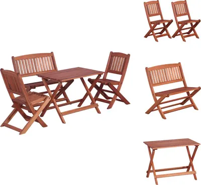 Produktbild von vidaXL 4-tlg. Garten-Essgruppe für Kinder Massivholz Eukalyptus - Gartenmöbel-Sets