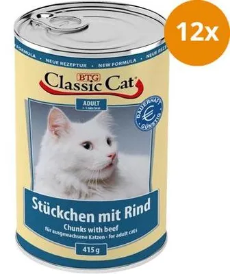 Produktbild von BTG Classic Cat Dose Stückchen mit Rind 415 g
