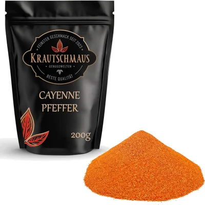 Produktbild von 200g Cayennepfeffer gemahlen von Krautschmaus, Cayenne Pfeffer, Chilipfeffer  ohne Zusatzstoffe