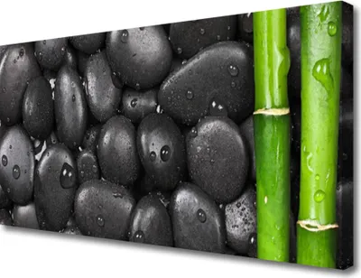 Produktbild von Tulup Leinwand-Bilder 100x50 Wandbild Canvas Kunstdruck Bambusrohre Steine Kunst