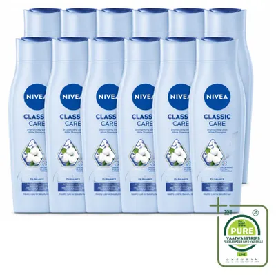 Immagine prodotto di 12 flaconi di shampoo NIVEA Classic Care - 250 ml - confezione grande - 12 pezzi