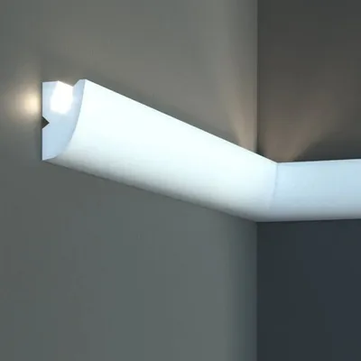 Produktbild von PROVISTON | Lichtleiste | Indirekte Beleuchtung | Zierleiste | 40 x 65 x 1150 mm | XPS | Weiß | Hochwertig | Stuckleiste | Modern | Robust | Langlebig | Stoßfest | 1.15 Meter