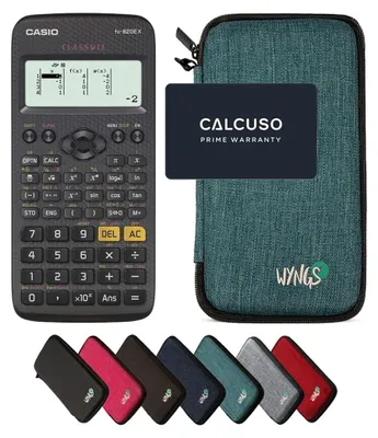 Produktbild von Casio fx-82DE X ClassWiz inkl. WYNGS Schutztasche Türkis - Wissenschaftlicher Taschenrechner - Basic Set