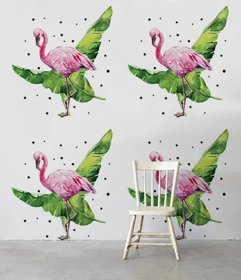 Produktbild von Coloray Fototapete 152x104 cm An Einer Wand Latex Latextapete -  Flamingo Floral.