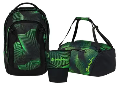 Produktbild von Satch, Schulrucksack-Set MATCH PLUS Seismic Green 3-teilig, 5. Klasse
