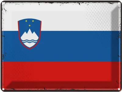 Produktbild von vianmo Blechschild 30x40 cm Sloweniens Retro Slovenia Flagge Fahne Wappen