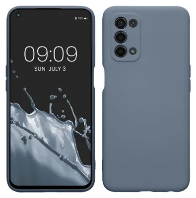 Produktbild von kwmobile Slim Case kompatibel mit Oppo A74 (5G) / A54 (5G) Hülle - Handyhülle aus Silikon in Blaugrau