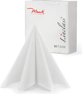 Produktbild von PG-Airlaid Serviette Weiss, 40 x 40 cm, 50 Stück