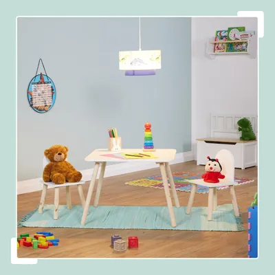 Immagine prodotto di Set tavolo e sedie per bambini - Gambe in legno per interni