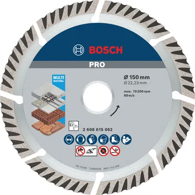 Productafbeelding van Professionele diamantschijf voor het zagen van diverse materialen, 150 x 22,23 mm, set van 10 stuks.
