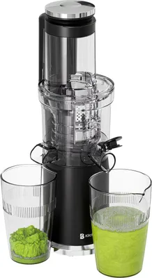 Produktbild von KitchenBrothers Slow Juicer - Vertikal - Entsafter - Obst- und Gemüsepresse - 80mm - 750ml - Schwarz