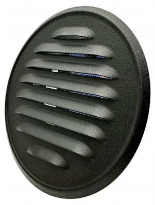 Image de Mimet Grille de ventilation ronde métallique noire 125mm